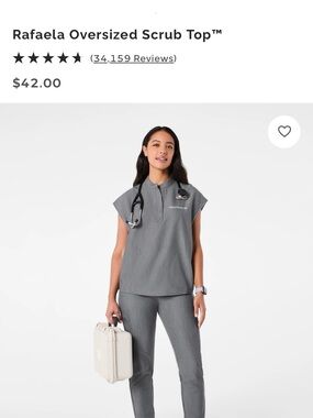FIGS Rafaela Oversized Scrub Top & Matching Jogger Bottoms